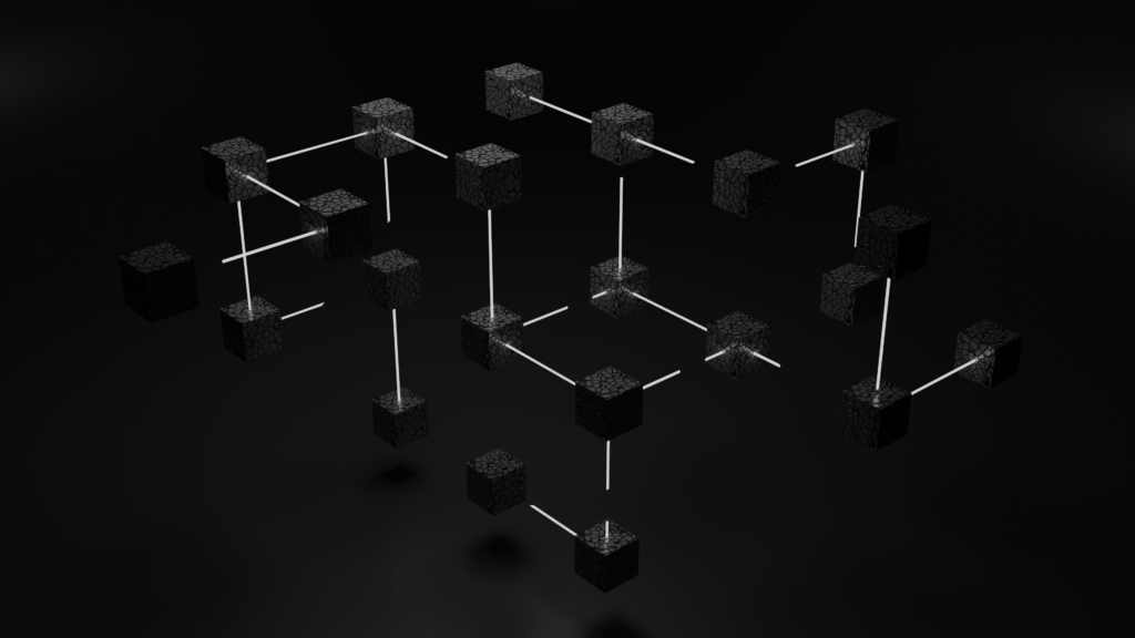 Connected cloud components representing costs distributed across consuming teams